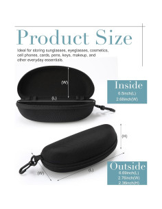 Estuche Duro para Gafas de Sol Treela - 24 Piezas Negro 2