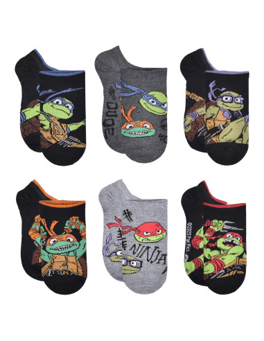 Calcetines sin mostrar Tortugas Ninja para niños - 6 pares