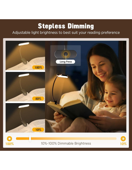 Luz de libro recargable YOLLBER BL-T01 14 LEDs 3 modos