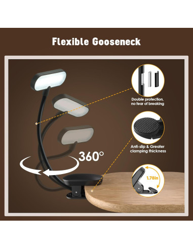 Luz de libro recargable YOLLBER BL-T01 14 LEDs 3 modos