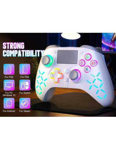 Controlador Gamrombo Inalámbrico para PS5/PS4/PC - RGB
