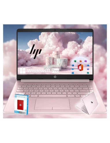 HP 14 Ultrabook Rosa - Intel Celeron 16GB RAM 1.6TB Almacenamiento