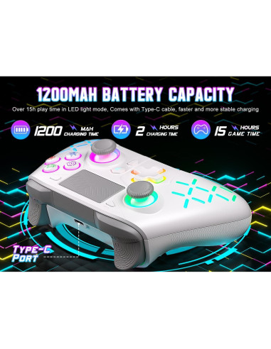 Controlador Gamrombo Inalámbrico para PS5/PS4/PC - RGB