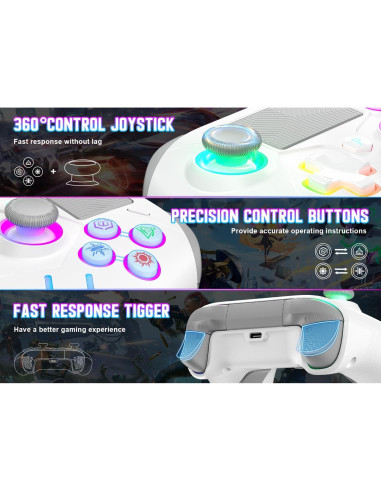 Controlador Gamrombo Inalámbrico para PS5/PS4/PC - RGB