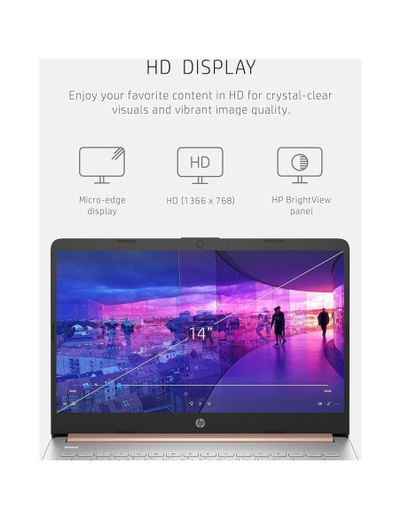 HP 14 Ultrabook Rosa - Intel Celeron 16GB RAM 1.6TB Almacenamiento