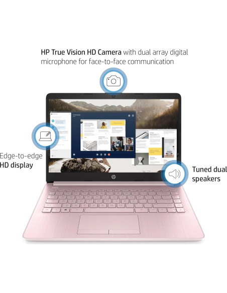 HP 14 Ultrabook Rosa - Intel Celeron 16GB RAM 1.6TB Almacenamiento