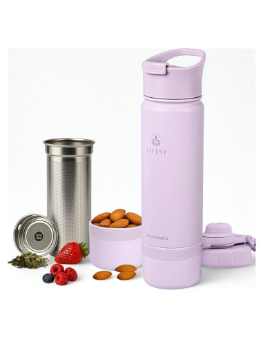 Botella Infusora de Té y Termo 0.5L LIFESY FlaskMate Lila