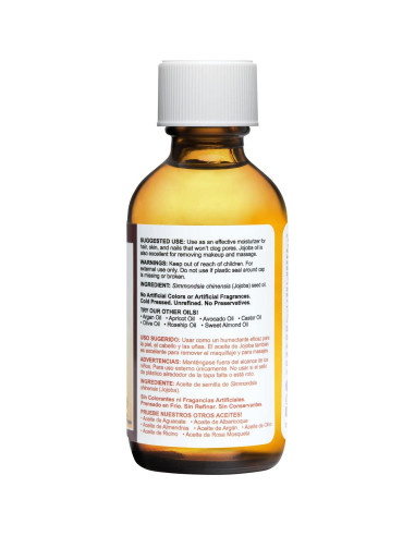 Aceite de Jojoba Orgánico De La Cruz 59 mL Prensado en Frío