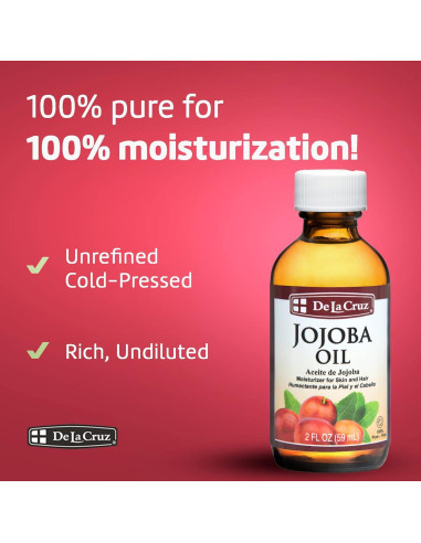 Aceite de Jojoba Orgánico De La Cruz 59 mL Prensado en Frío