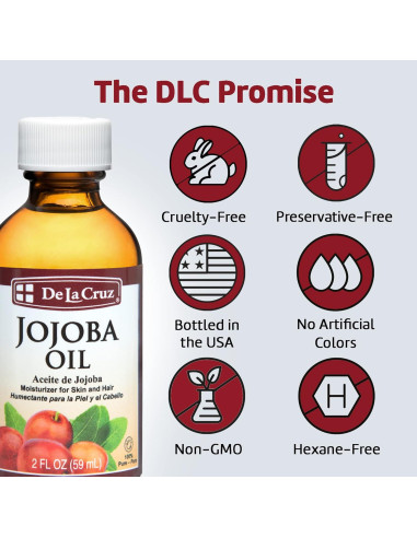 Aceite de Jojoba Orgánico De La Cruz 59 mL Prensado en Frío