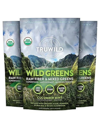 TruWild Greens Polvo de Superalimento 90 Porciones 3 Paquetes