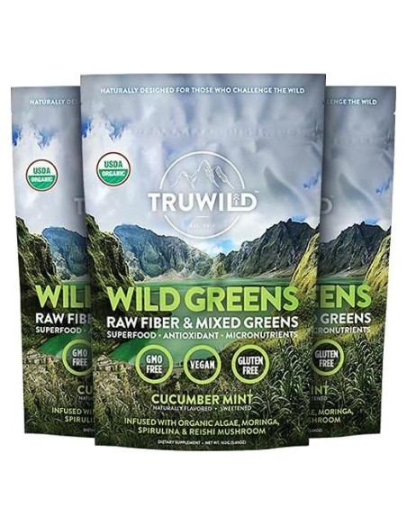 TruWild Greens Polvo de Superalimento 90 Porciones 3 Paquetes
