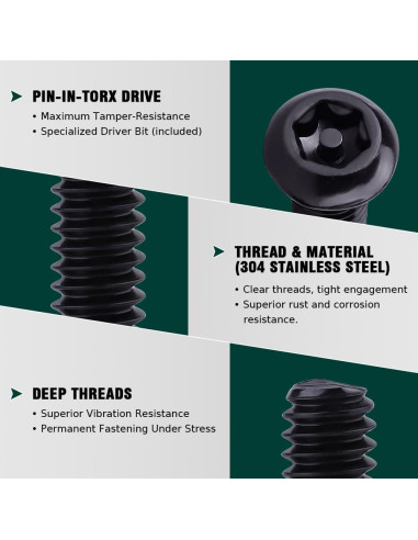 Tornillos de cabeza redonda Torx M4-0.7 x 8mm acero inoxidable