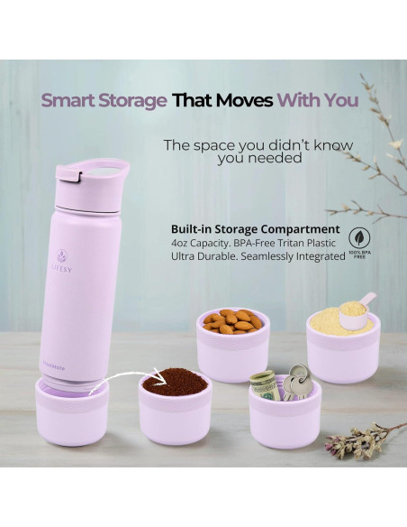 Botella Infusora de Té y Termo 0.5L LIFESY FlaskMate Lila