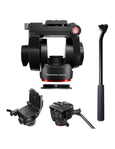 Cabezal de Video Fluido Manfrotto 500X, Carga 5kg, Base Plana