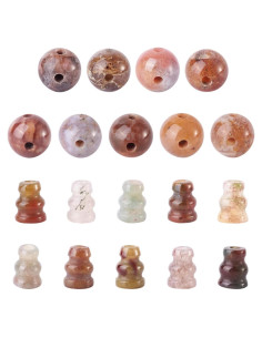 Cuentas de Ágata India Craftdady 10 Juegos Guru 3 Agujeros