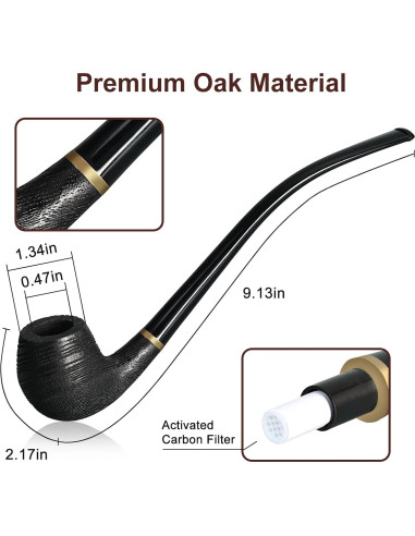 Juego de Pipas Joyoldelf de Madera de Roble con Accesorios