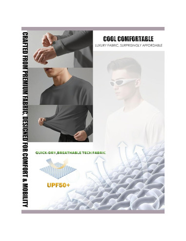 Camisa Rash Guard Dri Fit Hombre UPF 50+ Gris XX-Large