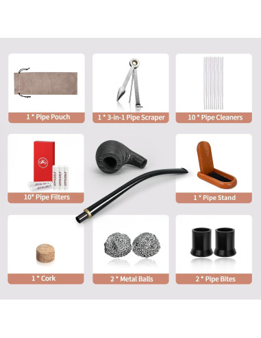 Juego de Pipas Joyoldelf de Madera de Roble con Accesorios
