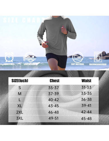 Camisa Rash Guard Dri Fit Hombre UPF 50+ Gris XX-Large