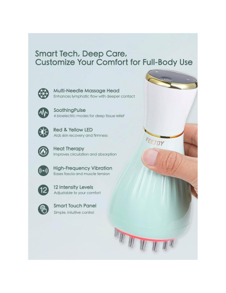 Masajeador Drenaje Linfático FEEJOY 917 con Calor y Vibración