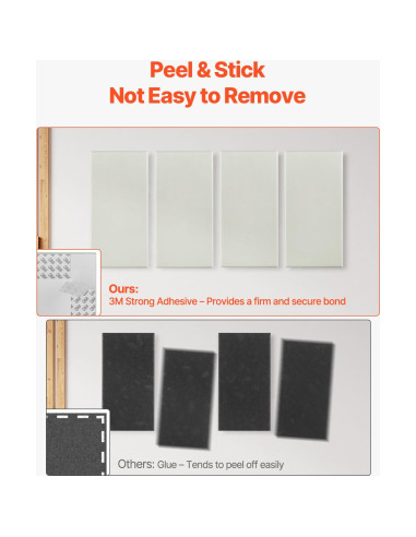 Paneles Acústicos VEVOR 4 Pcs 60x30 cm Beige Autoadhesivos