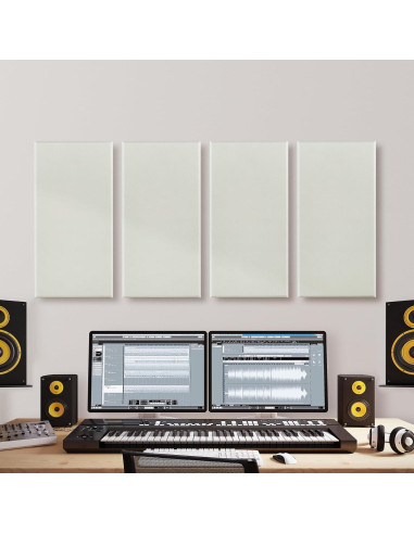 Paneles Acústicos VEVOR 4 Pcs 60x30 cm Beige Autoadhesivos