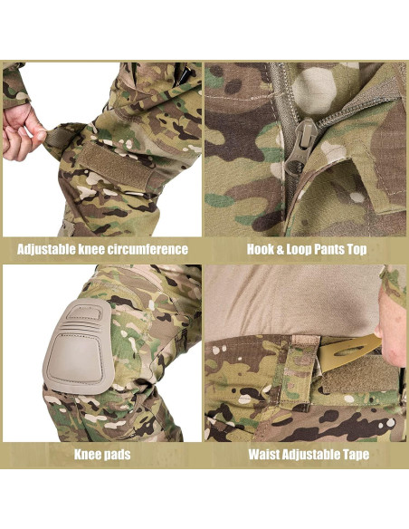 Pantalones Tácticos G3 para Hombre con Almohadillas Camo