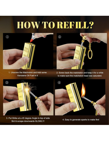 Encendedor Permanente Lafagiet 3 Pcs Recargable Impermeable