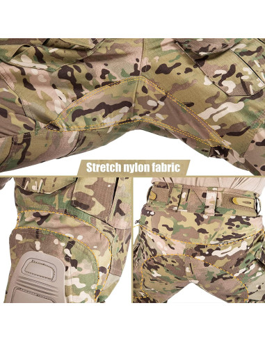 Pantalones Tácticos G3 para Hombre con Almohadillas Camo