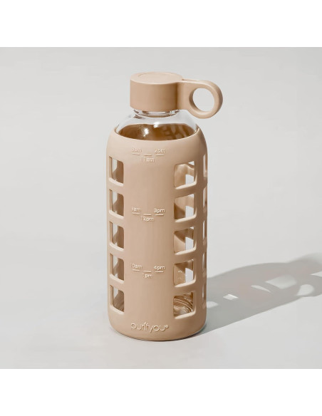 Botella de Agua de Vidrio Purifyou 22oz con Manga de Silicona