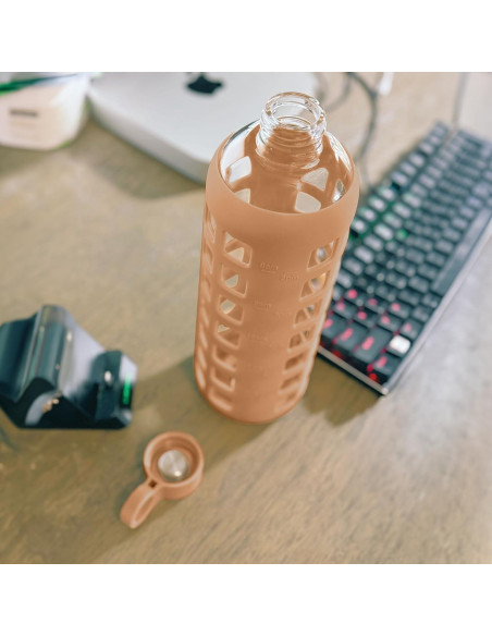 Botella de Agua de Vidrio Purifyou 22oz con Manga de Silicona