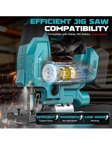 Sierra de calar inalámbrica Ecarke 18V sin escobillas 3000 RPM