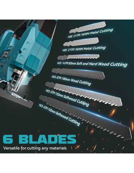 Sierra de calar inalámbrica Ecarke 18V sin escobillas 3000 RPM