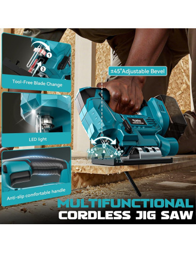 Sierra de calar inalámbrica Ecarke 18V sin escobillas 3000 RPM