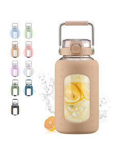 Botella de Agua de Vidrio 2.4L WINSA con Tapa 2-en-1 y Mango