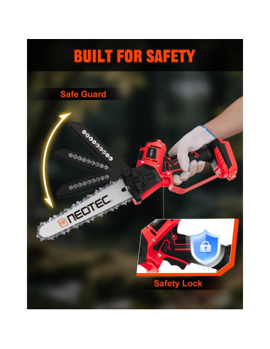 Mini Motosierra Eléctrica NEOTEC 6'' y 8'' Compatible Milwaukee M18