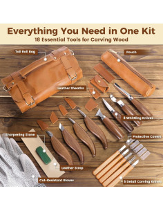 Kit de Tallado en Madera 18 Piezas YeeJinHong - Cuchillos y Accesorios 2