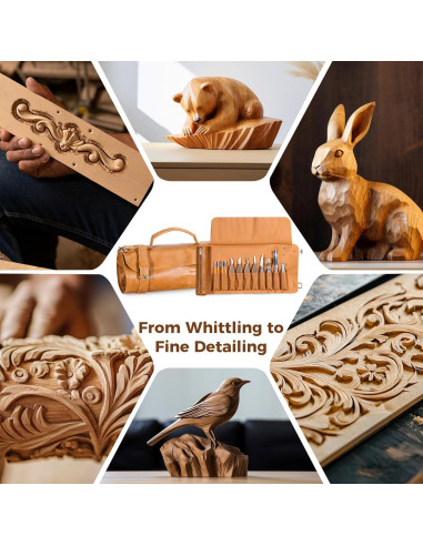 Kit de Tallado en Madera 18 Piezas YeeJinHong - Cuchillos y Accesorios