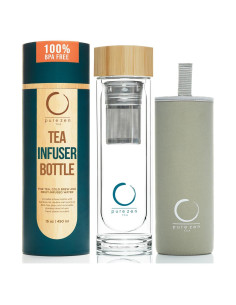 Botella Infusora de Vidrio Pure Zen Tea 443.6 ml Aislada