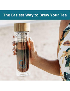 Botella Infusora de Vidrio Pure Zen Tea 443.6 ml Aislada 2