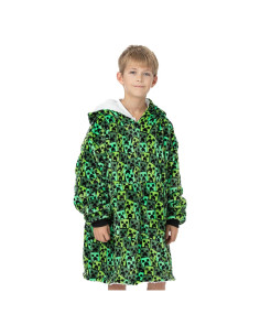 Sudadera con Capucha Grande Minecraft Creeper Niños Verde