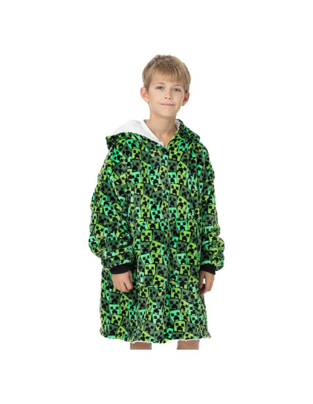 Sudadera con Capucha Grande Minecraft Creeper Niños Verde