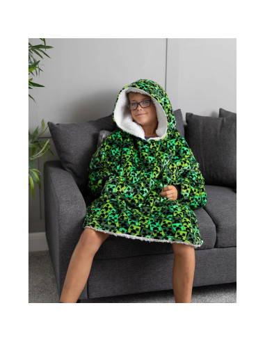 Sudadera con Capucha Grande Minecraft Creeper Niños Verde