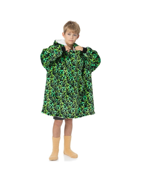 Sudadera con Capucha Grande Minecraft Creeper Niños Verde