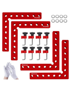Abrazaderas de esquina WenCrew 4 Pack 90 grados aluminio 13.97 cm