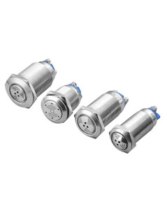 Zumbador LED Metal Pulsante KGFCE 16mm 3-6V Banda Roja