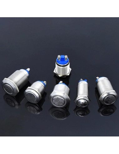 Zumbador LED Metal Pulsante KGFCE 16mm 3-6V Banda Roja