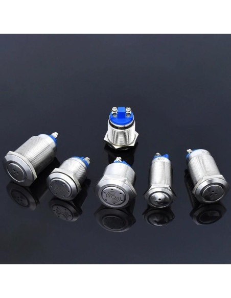 Zumbador LED Metal Pulsante KGFCE 16mm 3-6V Banda Roja