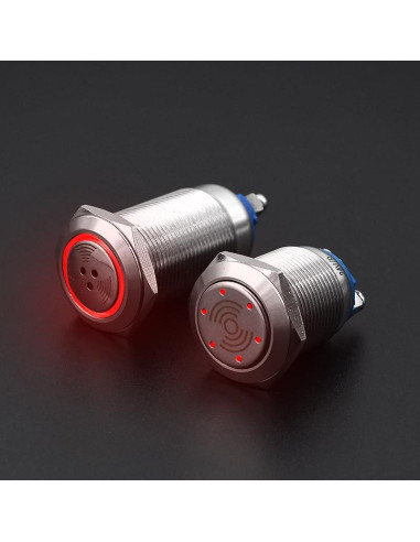 Zumbador LED Metal Pulsante KGFCE 16mm 3-6V Banda Roja